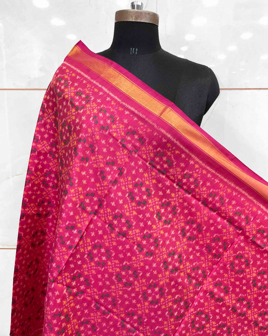 Pink Buttoful Design Patola Dupatta