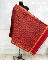 Crimson Red Buttonful Design Patola Dupatta