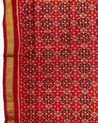 Crimson Red Buttonful Design Patola Dupatta