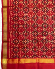 Crimson Red Buttonful Design Patola Dupatta