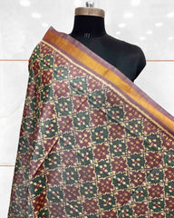 Grey Buttonful Design Patola Dupatta