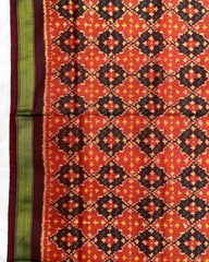 Maroon Rust Buttoful Design Patola Dupatta