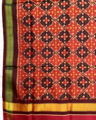 Maroon Rust Buttoful Design Patola Dupatta