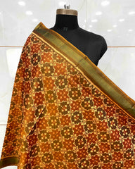 Rust Buttonful Design Patola Dupatta