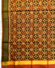 Rust Buttonful Design Patola Dupatta