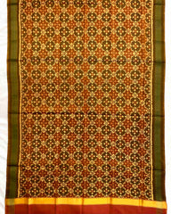 Rust Buttonful Design Patola Dupatta