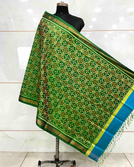 Green Buttonful Design Patola Dupatta