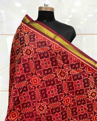 Maroon Manekchowk Patola Dupatta