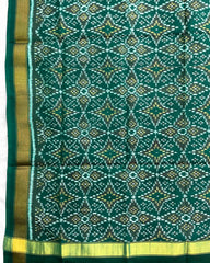 Peacock Shaded Green Solsitara Design Patola Dupatta