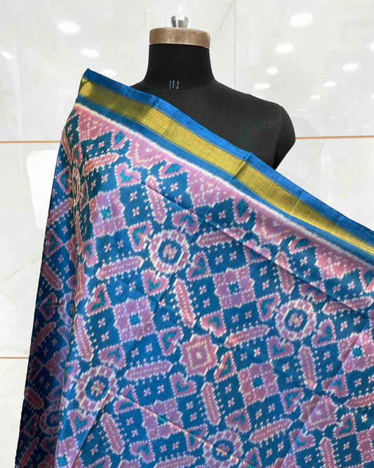 Sky Blue Manekchowk Patola Dupatta