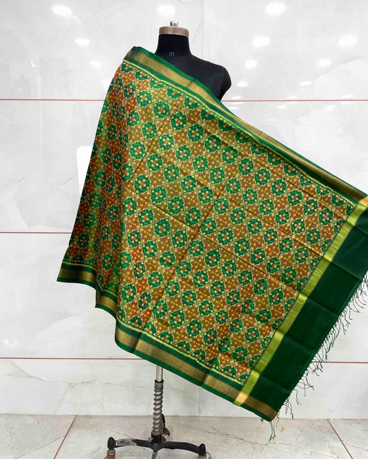 Green Buttonful Design Patola Dupatta