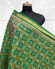 Green Buttonful Design Patola Dupatta