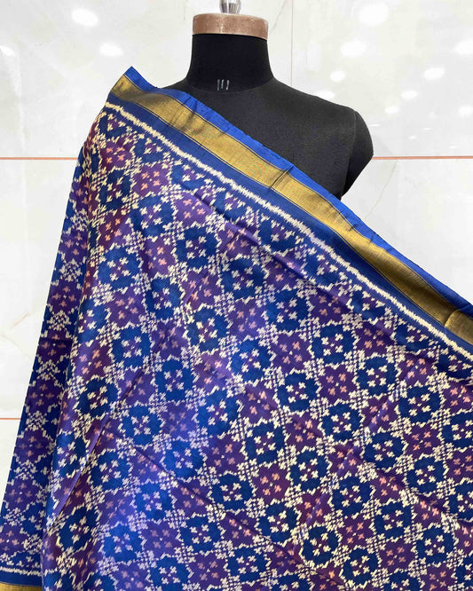 Sky Blue Buttonful Design Patola Dupatta