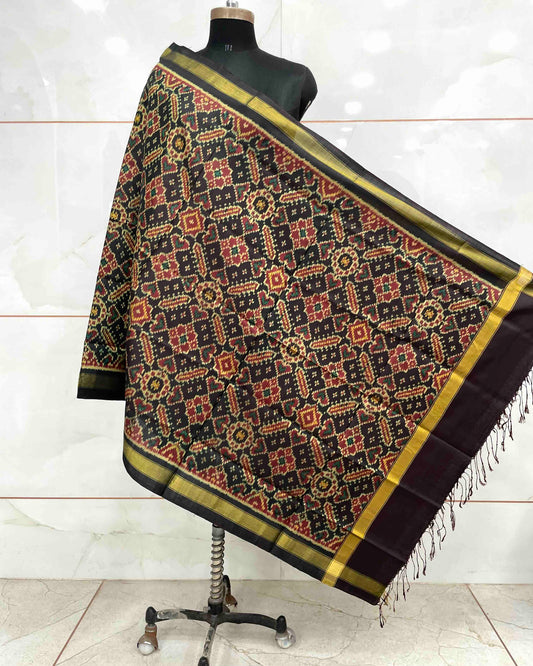 Coffee Brown Manekchowk Patola Dupatta