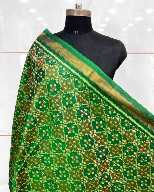 Green Buttonful Design Patola Dupatta