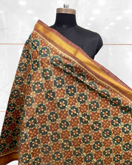 Coffee Brown Buttonful Design Patola Dupatta