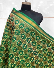 Green Buttonful Design Patola Dupatta