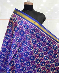 Blue Buttonful Design Patola Dupatta