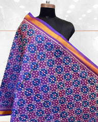 Purple Buttonful Design Patola Dupatta