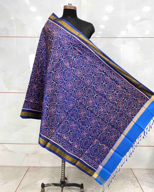 Blue Solsitara Design Patola Dupatta