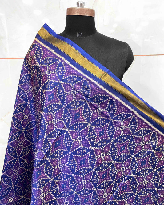 Blue Solsitara Design Patola Dupatta