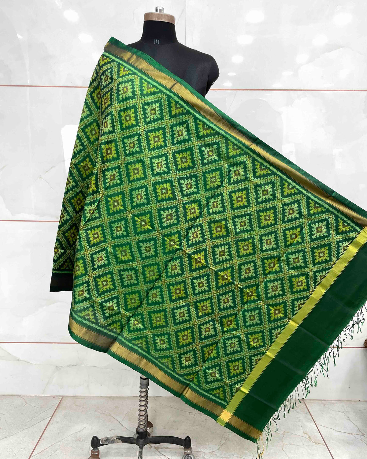 Green Panchanda Patola Dupatta