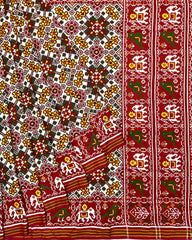 Red & White Navratan Patola Saree