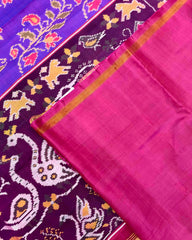 Pink & Purple Fancy Leaves Flower Patola Saree