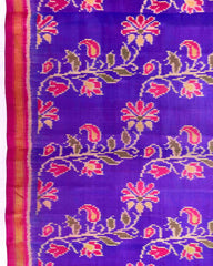 Pink & Purple Fancy Leaves Flower Patola Saree