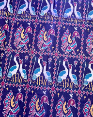 Navy Blue Swan Peacock Design Patola Saree