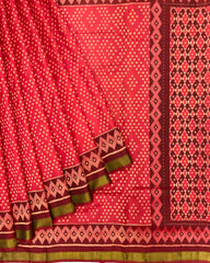 Maroon & Orange Red Bandani Design Patola Saree