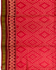 Maroon & Orange Red Bandani Design Patola Saree