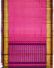 Purple & Pink Zig Zag Lining Patola Saree