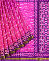 Purple & Pink Bandani Design Patola Saree