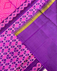 Purple & Pink Bandani Design Patola Saree