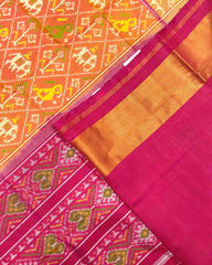 Pink & Golden Narikunj Patola Saree