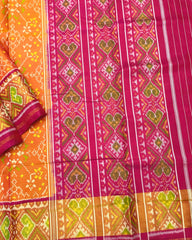 Pink & Golden Navratan Patola Saree