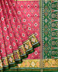 Green & Red Pink Panchanda Patola Saree