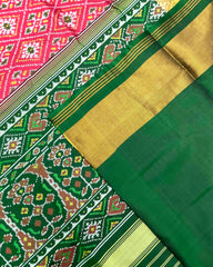 Green & Red Pink Panchanda Patola Saree