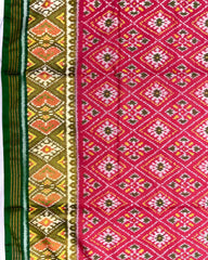 Green & Red Pink Panchanda Patola Saree