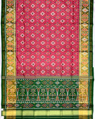 Green & Red Pink Panchanda Patola Saree