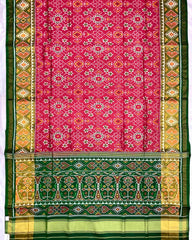 Green & Red Pink Navratan Patola Saree