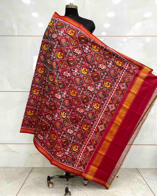 Red Small Narikunj Patola Dupatta