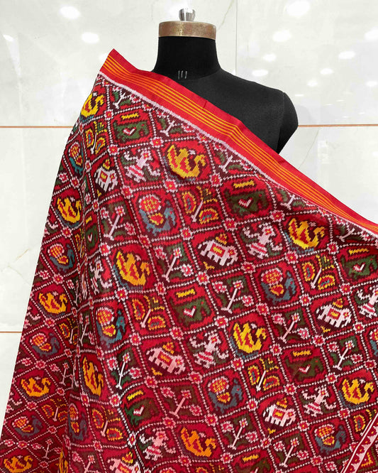 Red Small Narikunj Patola Dupatta