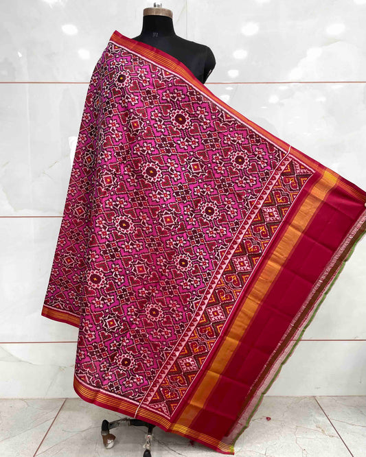 Red & Pink Navratan Patola Dupatta