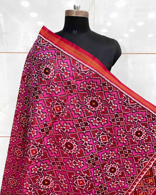 Red & Pink Navratan Patola Dupatta