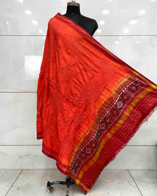 Red & Orange Bandhani Patola Dupatta