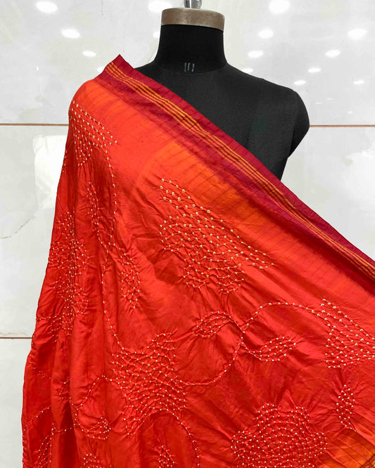 Red & Orange Bandhani Patola Dupatta