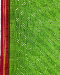 Red & Green with Narikunj Pallu Bandhani Patola Duaptta