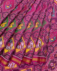 Purple & Multicolour Star Narikunj Design Patola Saree